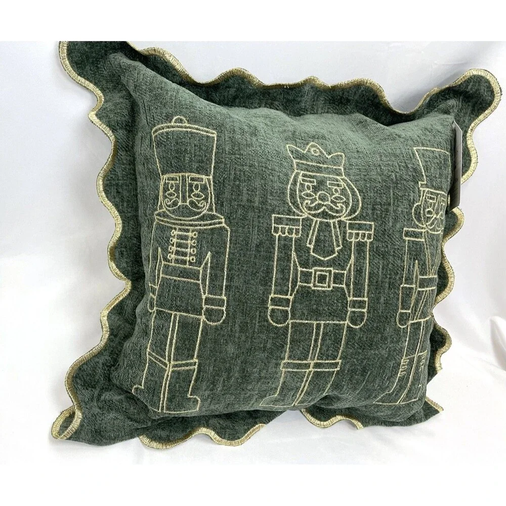 My Texas House Green‎ Nutcraker Christmas Decorative Holiday Throw Pillow 18x18